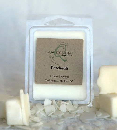 Patchouli Wax Melt in packaging