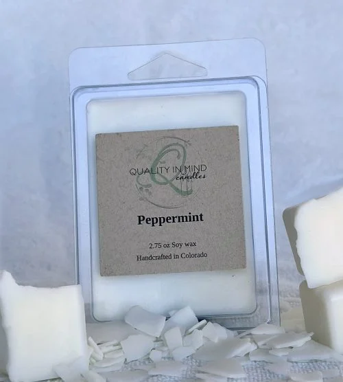 Peppermint Wax Melt in packaging